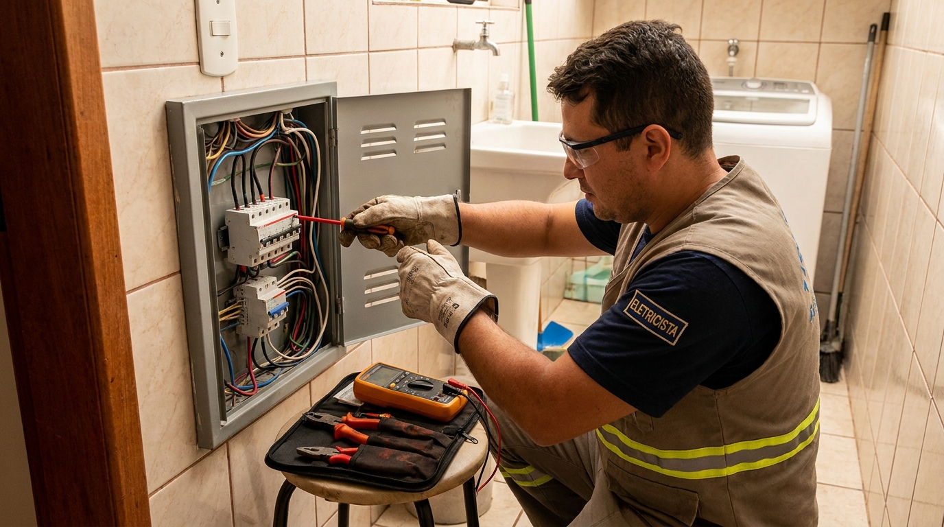 Instalacao de disjuntor residencial em Itajaí‑SC